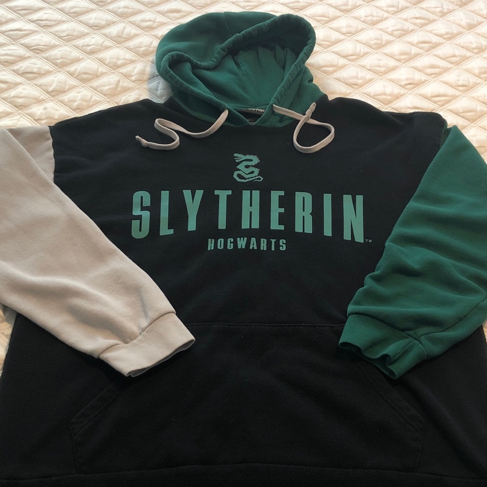 Harry Potter Hogwarts Slytherin Unisex Adult XL Hoodie Sweatshirt Please Read